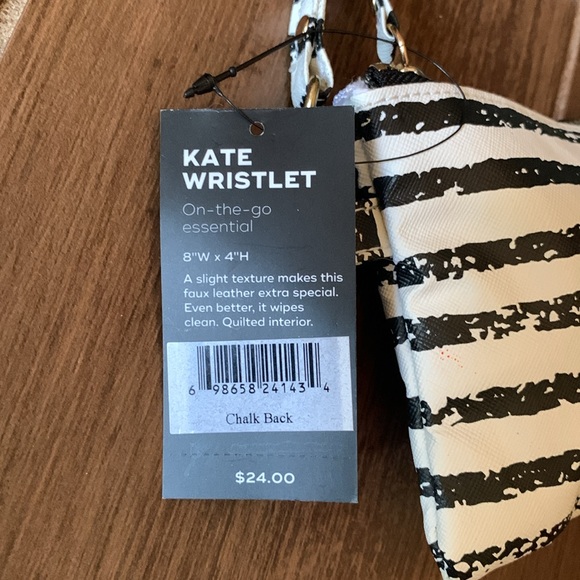 COPY - BRAND NEW KATE WRISTLET from SCOUT. Black and white stripes w/white quil… - Picture 4 of 6